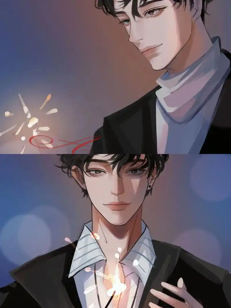 妹叔那对情头画完了.小情侣一起玩烟火呀#188男团#水千丞1 - 抖音