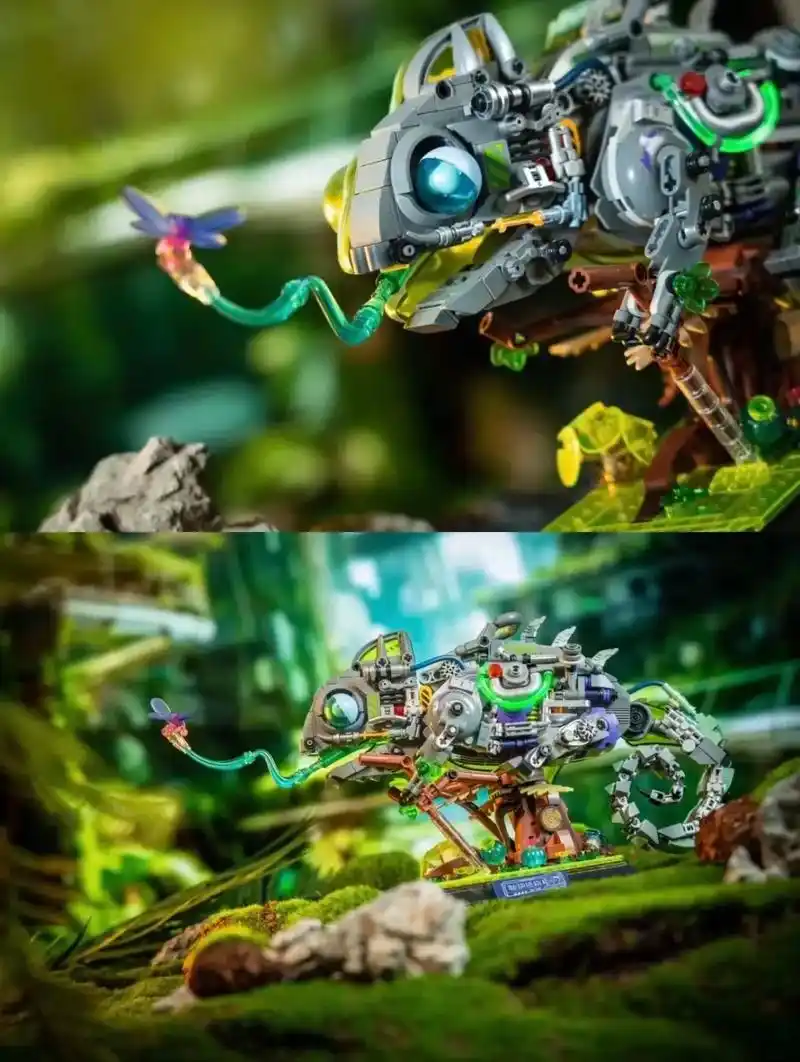 创意拼装系列-机械造物变色龙霓虹机体.