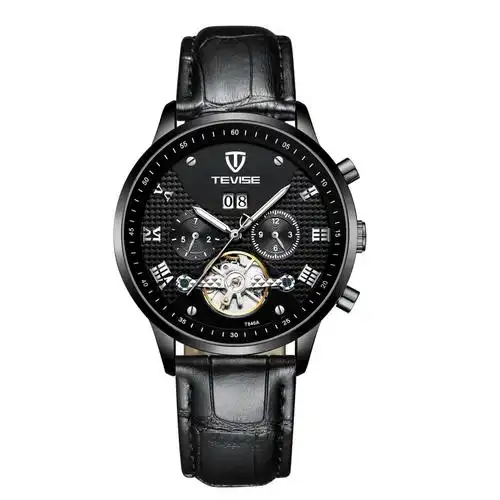 瑞士tevise特威斯品牌男士手表全自动多功能男表防水机械表简约时尚