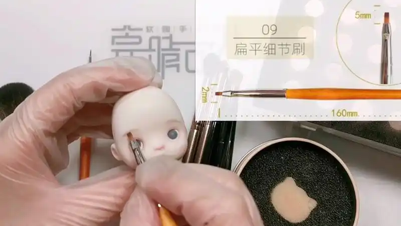 上色笔化妆刷软陶玩偶娃娃头bjd上妆改妆细节刷雕塑制作工具 6圆头