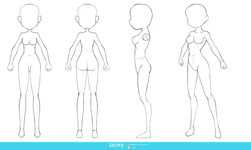 《5头身女性女性q版人体三视图与透视图练习》by 兔兔子