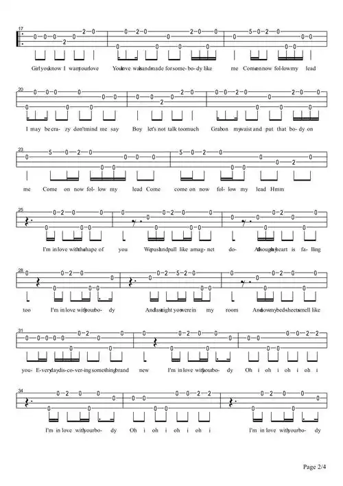 alohahejaheshapeofyou尤克里里单音指弹版