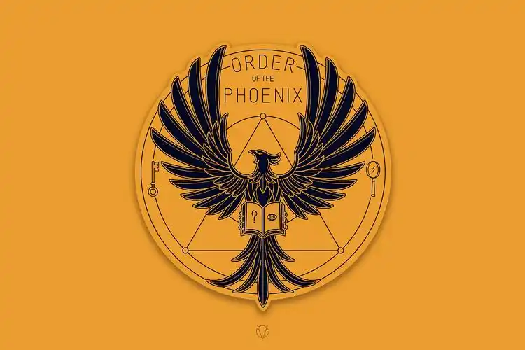 徽章logo设计-凤凰社剧本杀-复古风格