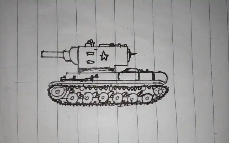 二战苏联kv-2简笔画教程