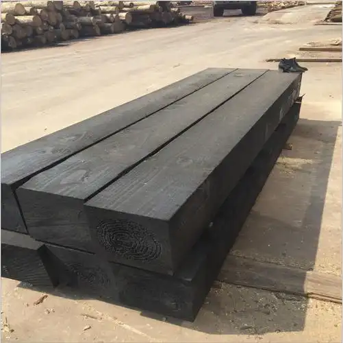 建筑实木木方枕木防腐油浸枕木加工原料大量生产批发
