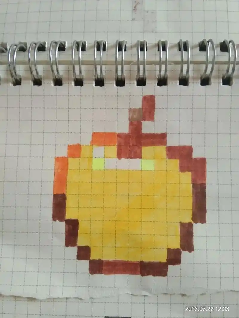 #我的世界 #教你画像素画 金苹果,打火石,金胡萝卜. - 抖音