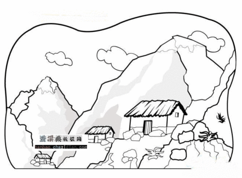 幼儿风景简笔画大全荒凉的黄土高坡