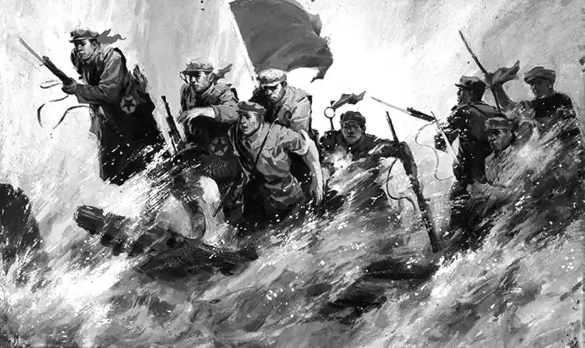 "长征途中,红军在经历了四渡赤水,巧渡金沙江后,又遇到了被国民党军视