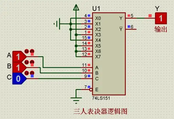 用74ls138和74ls151设计三人表决器和全加器