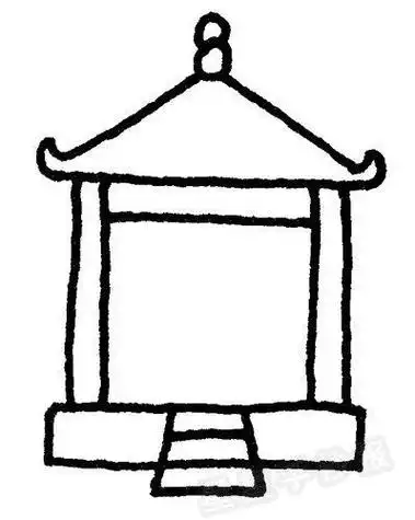 亭子简笔画怎么画公园亭子的简笔画图片儿童学画亭子简笔画建筑简笔画