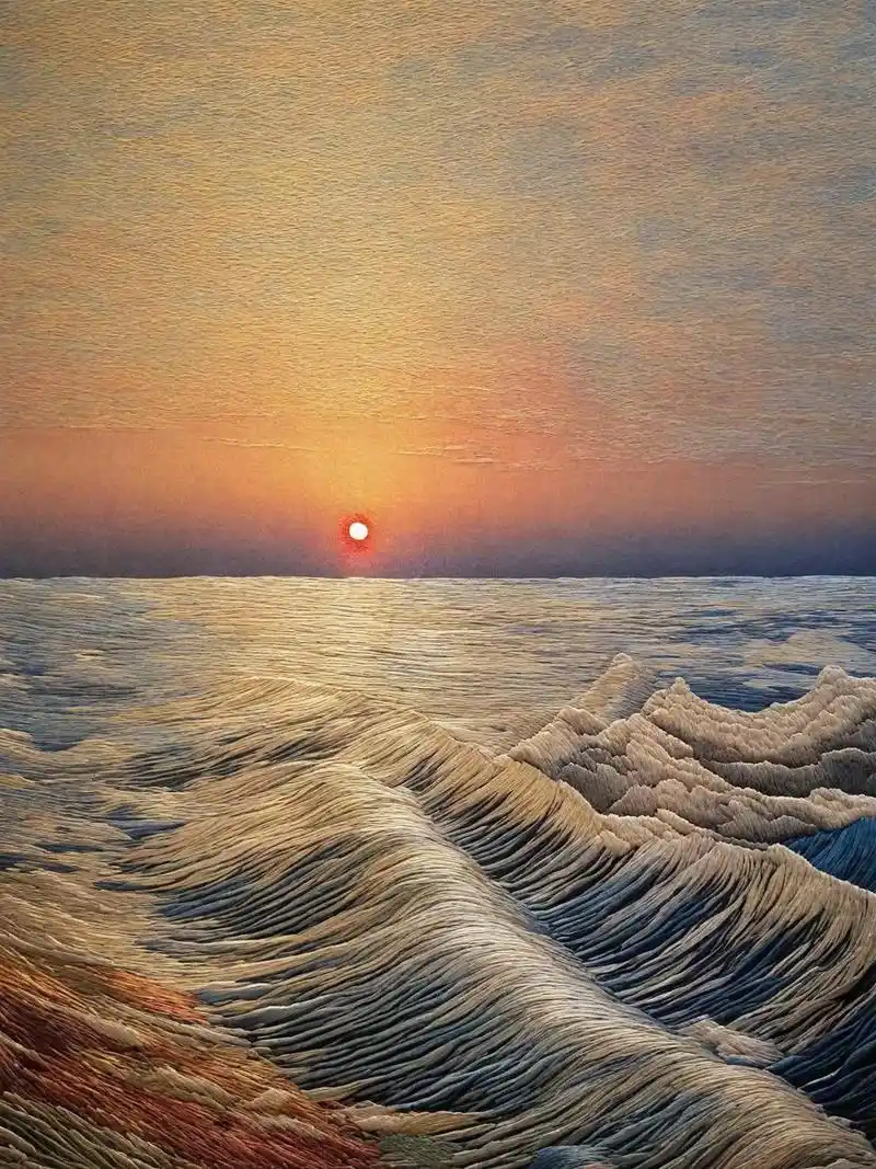 苏绣作品《日出》欣赏 #东方美学 #苏绣 #非遗 #生活美学 - 抖音