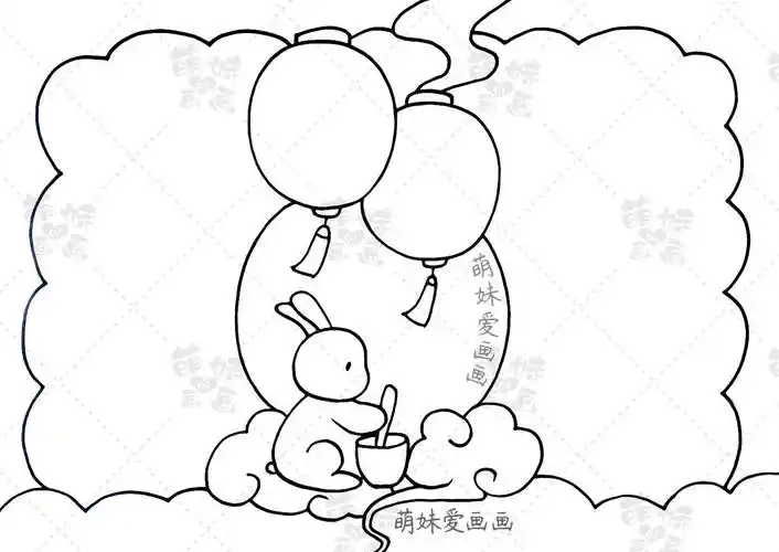 含文字内容的2022中秋节手抄报及简笔画合集,简单又漂亮_玉兔_月饼