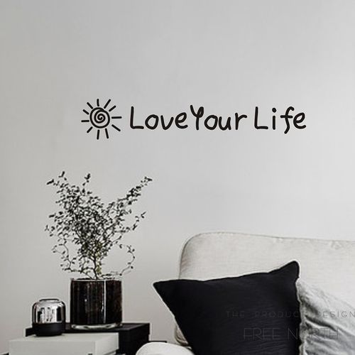 浮力小北  热爱生活 ins北欧风墙贴文字简画房间店铺贴纸装饰布置