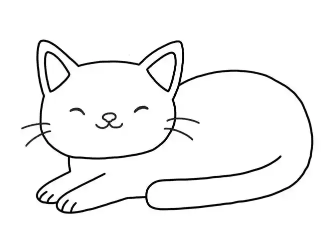 怎么画可爱的小猫简笔画