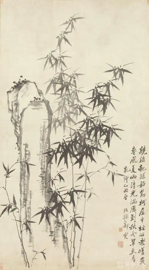 清-郑板桥-竹石图轴4-国画作品-第壹印像