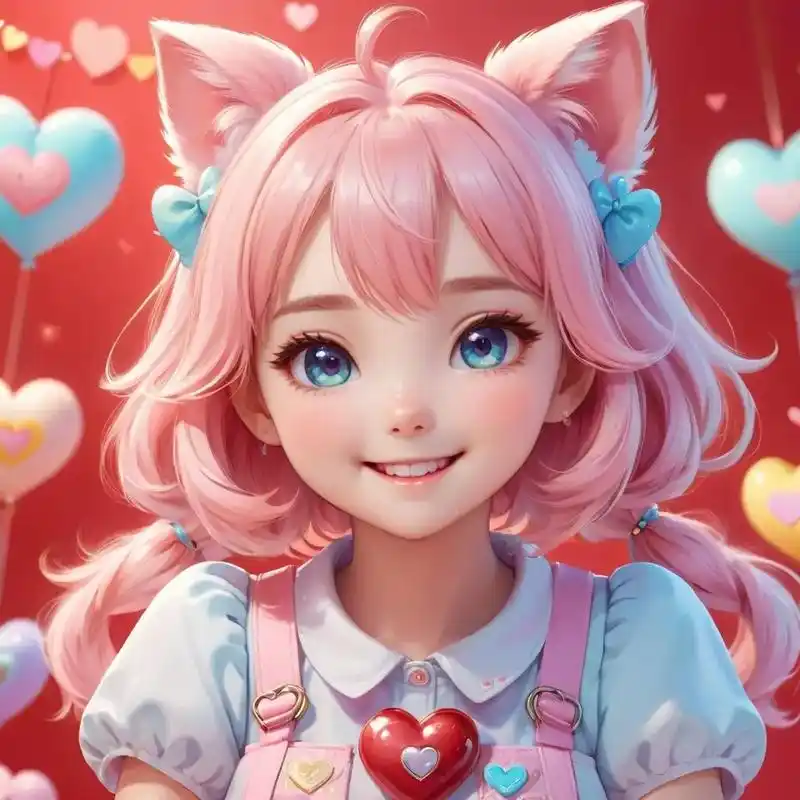 可爱系兔兔爱心女孩q版小人也太萌了超萌头像