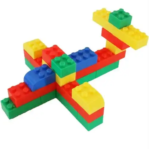 积木雪花片子弹头袋装塑料拼插积木幼儿园桌面玩具7岁早教拼装