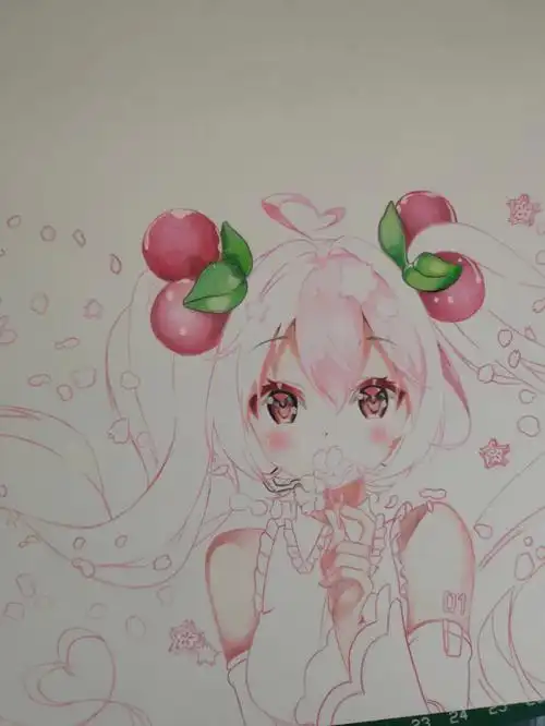 辉柏嘉彩铅手绘初音未来回来了