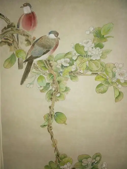 前几年画的工笔花鸟画留作纪念.