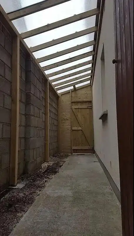 家里想做阳光房不用太大玻璃做顶1m宽过道就够了