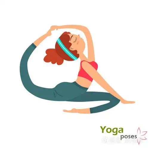 yuong 可爱的女孩在瑜伽姿势颜色插图隔离白色