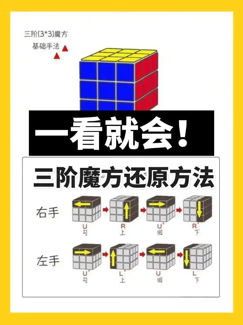 懒人必备的三阶魔方还原公式.在所有魔方中,三阶魔方 - 抖音