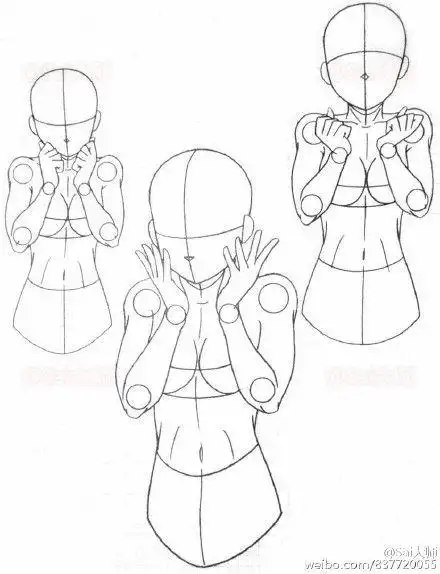 绘画学习# 【学人体】女性上半身动态框架】