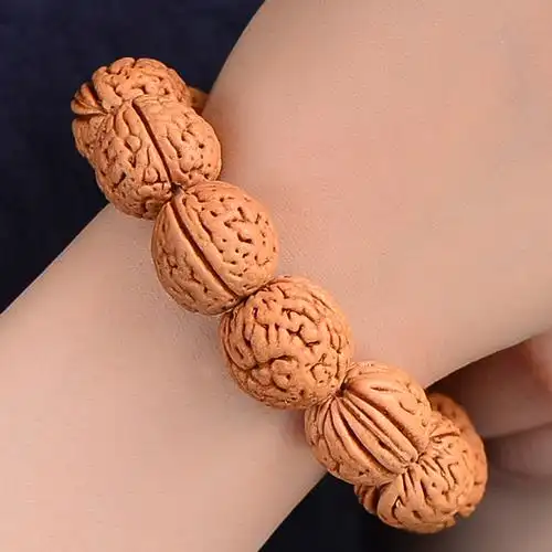 野生桃木桃核手串桃胡脑纹文玩佛珠核桃手工手链