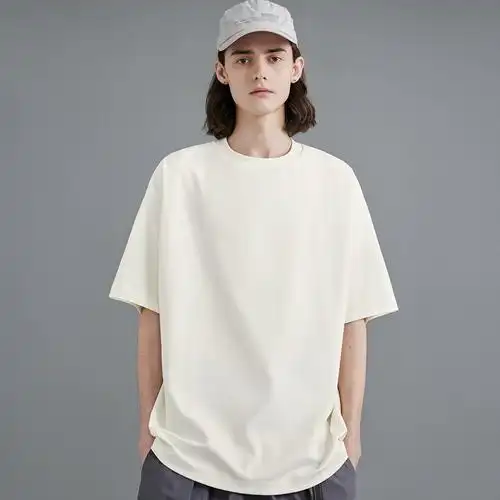 300g重磅棉男士短袖夏t恤圆领宽松简约纯白色打底衫2014新款美式