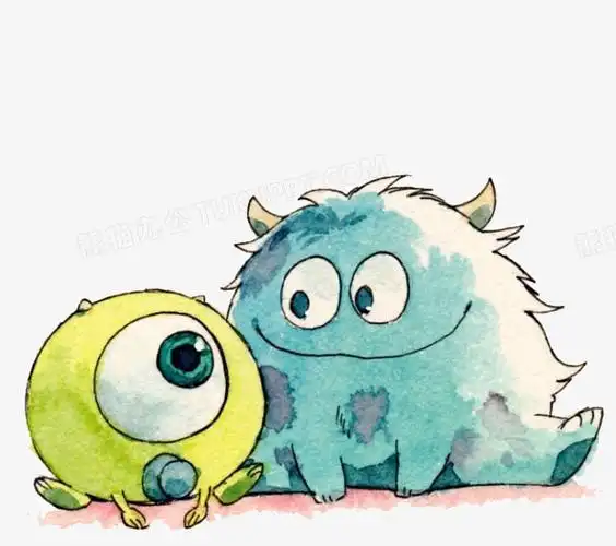 在整个配色上使用多种色彩作为基础色调,设计了两只可爱小怪兽,整体