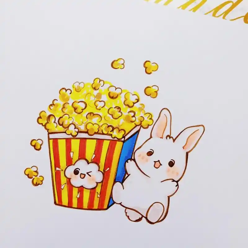 爆米花配____?  #简笔画教程