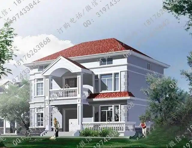 二层简约农村自建房设计图效果图农村小洋楼图片 - 乐美宅别墅网