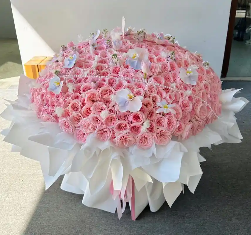 520朵粉色玫瑰花束,被浪漫暴击了吗