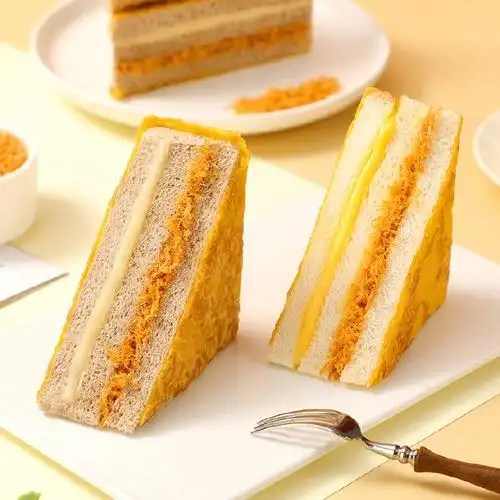 9】a1蛋皮肉松三明治夹心面包400g*2箱肉松77蛋皮77吐司的完美