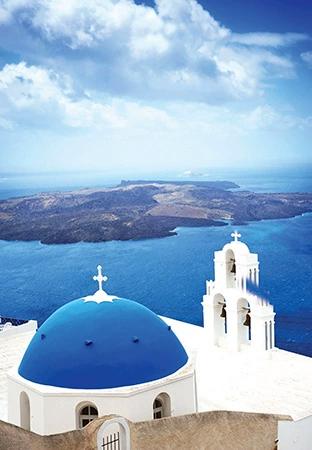 希腊爱琴海圣托里尼岛雅典欧洲建筑世界著名建筑风景装饰画j8934b