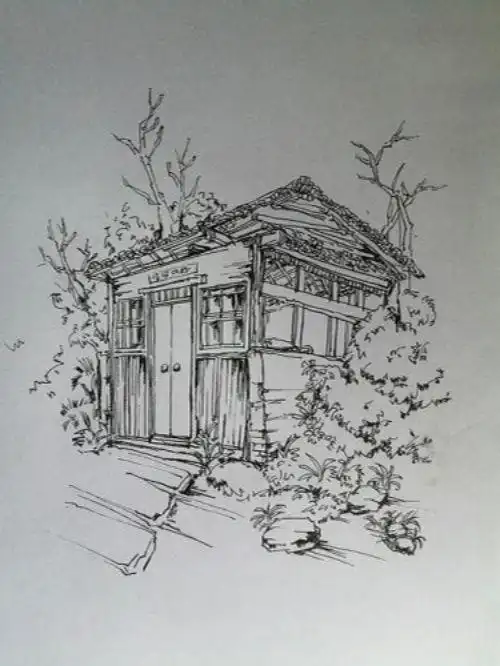 速写风景房屋建筑教程 速写风景房子透视简单图片_素描自学网