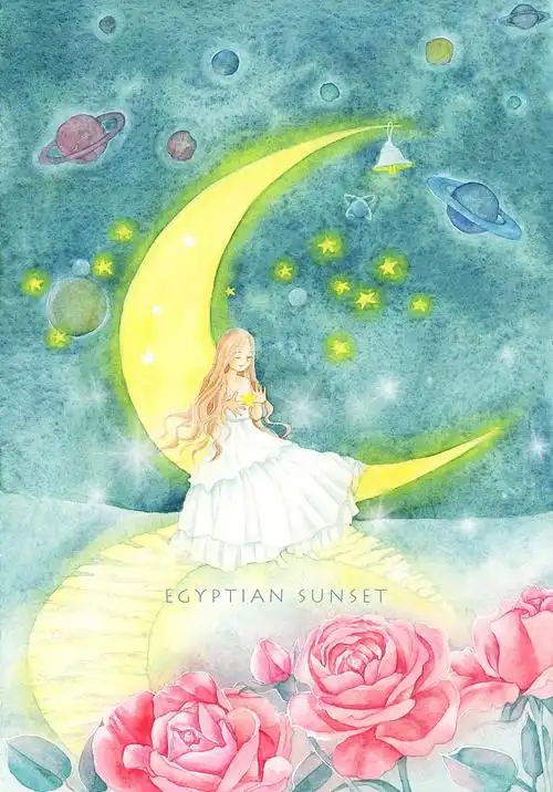 躺在月亮上的女孩