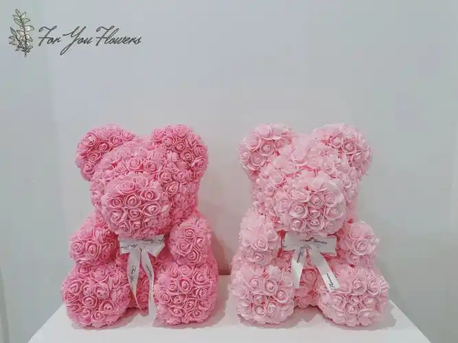 永生花小熊粉色系