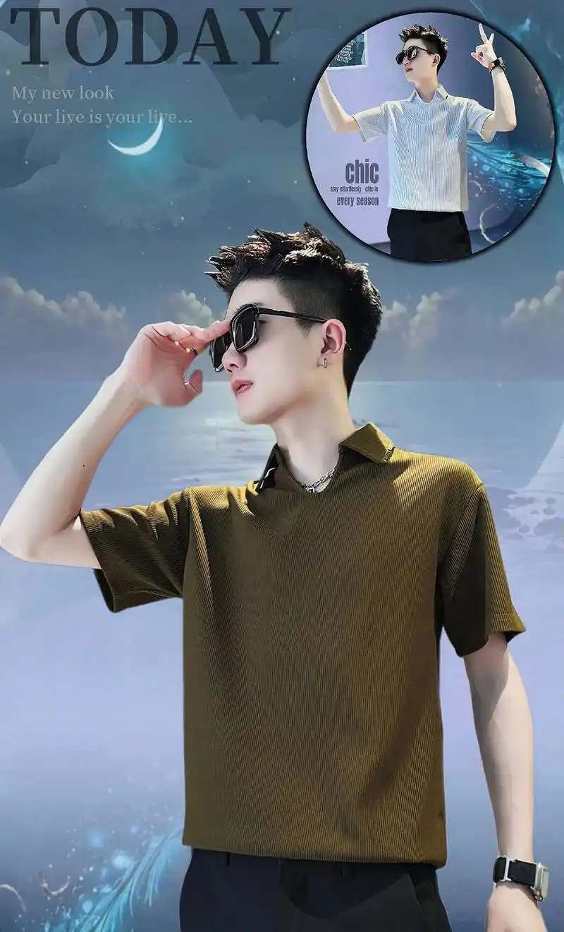 帅哥们～2024新款高级感痞帅短袖.男款polo衫夏季202 - 抖音