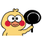 小黄鸡平底锅敲敲 gif_gif_平底锅_小黄_敲敲表情
