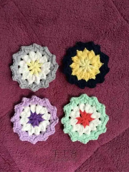 简单毛线编织镂空拼花毯子(详细) 第17步