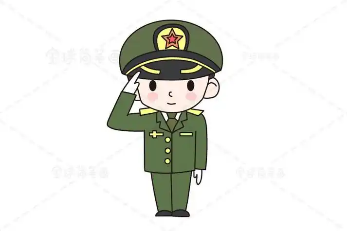 武警人怎么画小孩简笔画