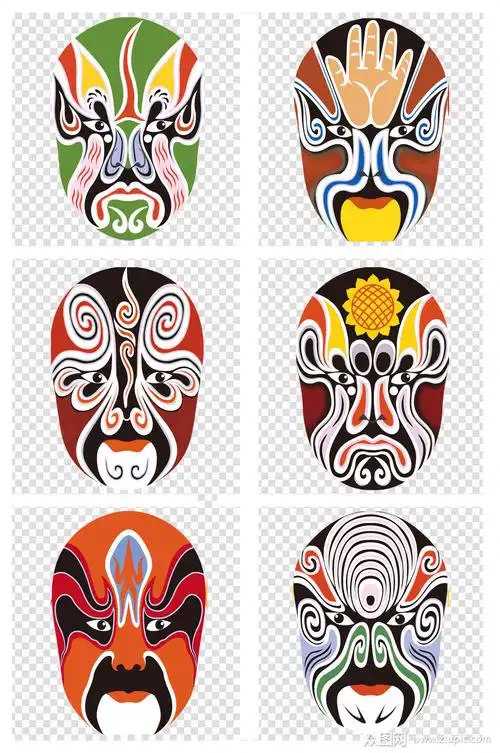 生旦净未丑脸谱素材