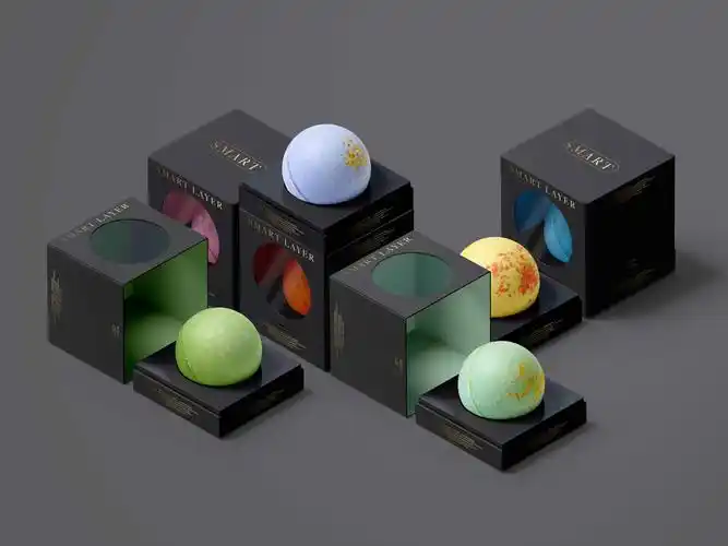 163 5款沐浴泡澡精油球洗护产品包装设计贴图ps样机素材展示效果图