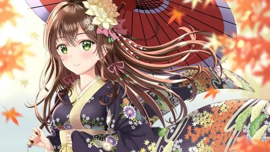 动漫二次元和服少女唯美可爱迷人写真,高清壁纸图片,动漫美女-回车