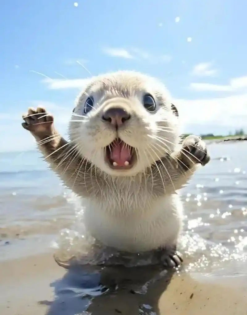 最萌小海豹 这也太可爱了叭[大笑]