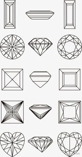 线型钻石png素材透明免抠图片-装饰效果