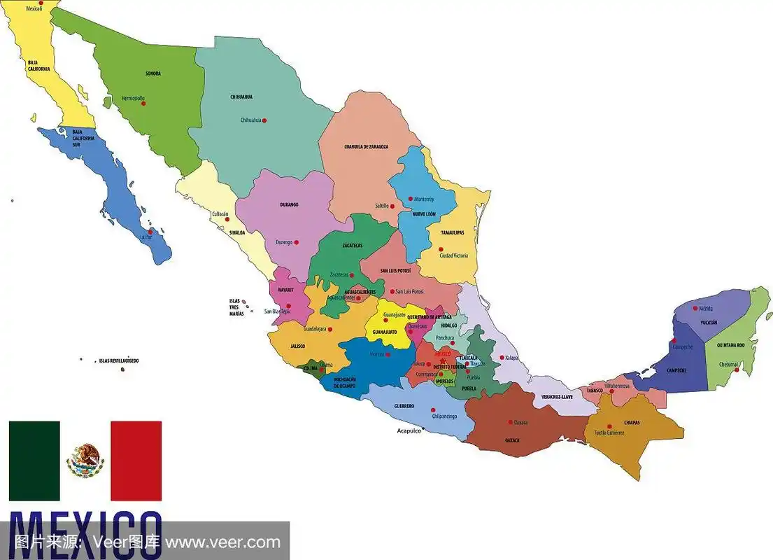墨西哥政治地图