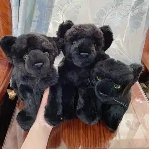 黑豹子 毛绒玩具外贸出口尾单仿真动物玩偶公仔礼物