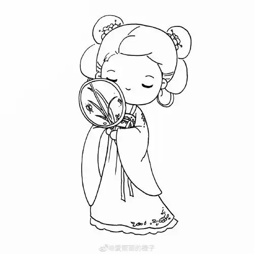 汉服小女孩##简笔画